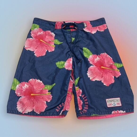 Aeropostale Other - AEROPOSTALE Men’s 32 Blue Pink Floral Board Shorts